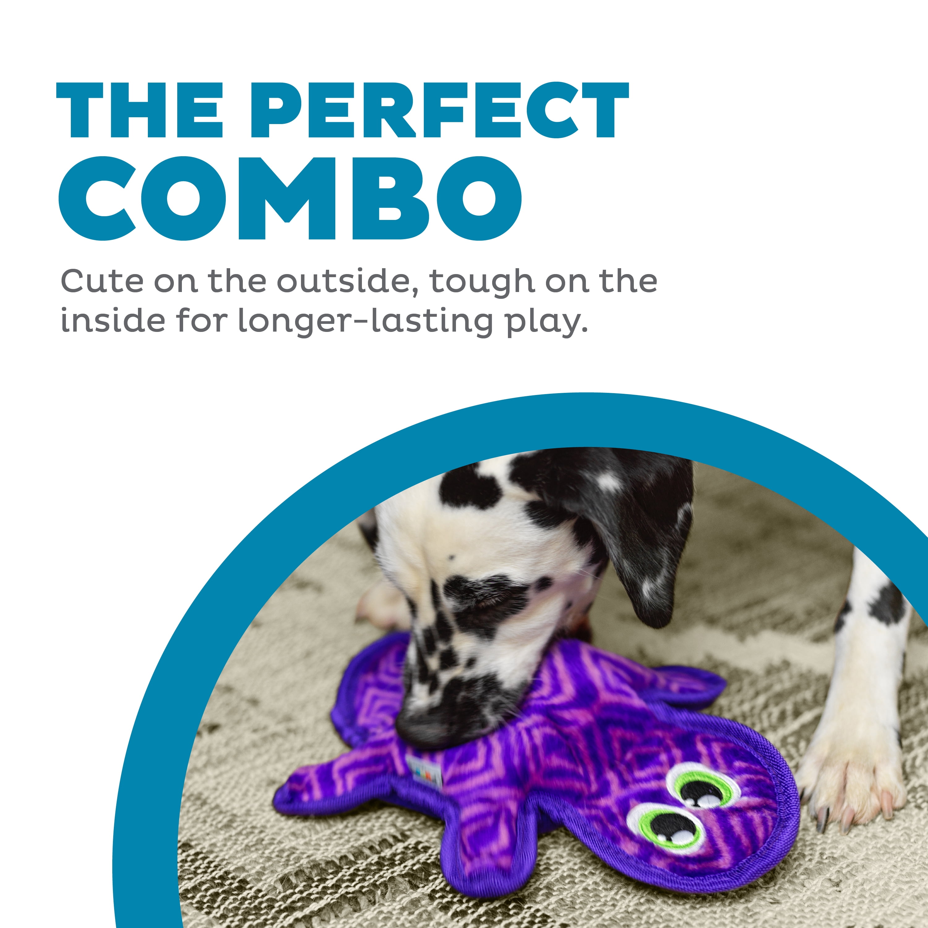 Outward Hound Durablez Medium Gecko Stuffing-Free Squeaky Plush Dog Toy for Puppies & Dogs - Interactive, Soft Yet Tough, No Mess, Jumbo Squeaker, Long-Lasting Play, 14 inch, Purple