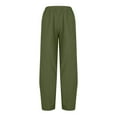 thumbnail image 5 of Tuphregyow Women's Casual Wide Leg Pants with Pockets, Elastic Waist Loose Fit Long Trousers for Trendy and Comfortable Outdoor Wear Army Green L, 5 of 9