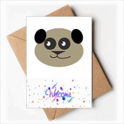 Brown Lovely Fat Animal Panda Aable Welcome Back Greeting Cards Envelopes Blank