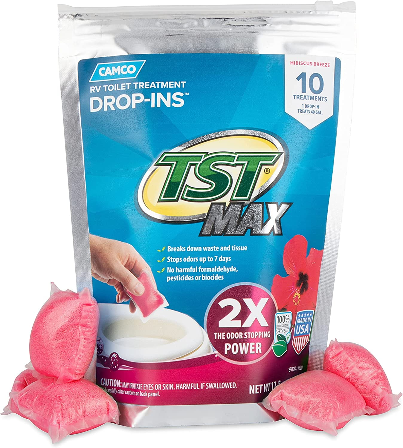 Camco TST MAX RV Toilet Treatment DropINs Control Unwanted Odors and