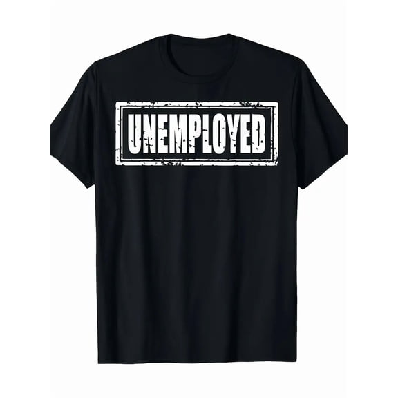 Unemployed' Humor Tee - 100% Cotton, 220g - Motivational Retirement Gift, Casual Black T-Shirt