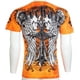Affliction Men's T-Shirt - Vanish Black/Orange, 100% Cotton Regular Fit