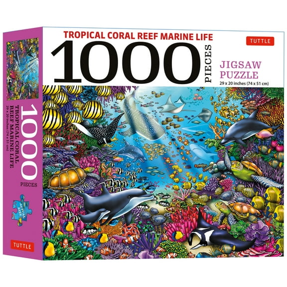 Tropical Coral Reef Marine Life - 1000 Piece Jigsaw Puzzle: Finished Size 29 in X 20 Inch (74 X 51 CM), (Hardcover)