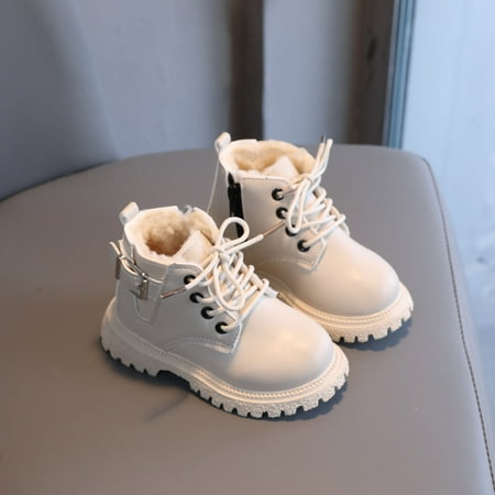 

AOOCHASLIY Baby Days Savings Shoes Event Toddler Shoes Girls British Style Fashion Lacein Hasp Non Slip Thicken Keep Warm Comfortable
