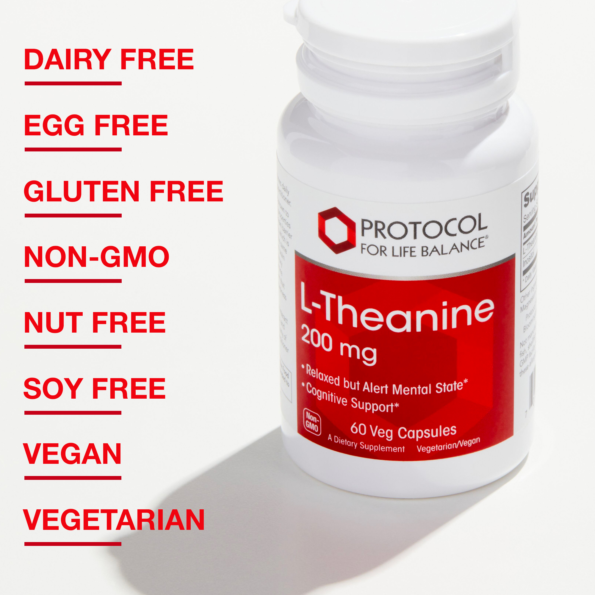 Protocol for Life Balance L-Theanine 200 mg - Non Drowsy - 60 Veg Caps