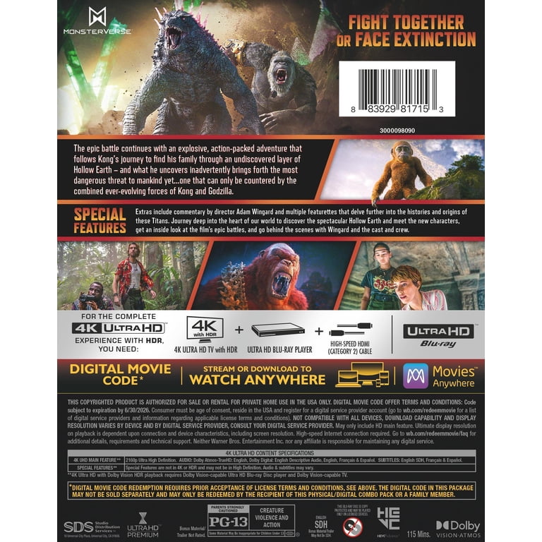 Godzilla x Kong: The New Empire (4K Ultra HD), Action & Adventure
