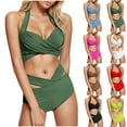 thumbnail image 1 of Sentmoon Woman Bathing Suits Curvy Womens Swimsuits One Piece Tummy Control Push Up High Waist Solid Color Plus Size Spaghetti Strap Sports Slim Fit Bikini Women Summer Beach Supplies, 1 of 7