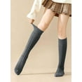 thumbnail image 4 of Deago 2 Pairs Women's Knee High Wool Socks Thick Winter Knit Thermal Long Boot Stocking Socks Leg Warmers (Gray), 4 of 9