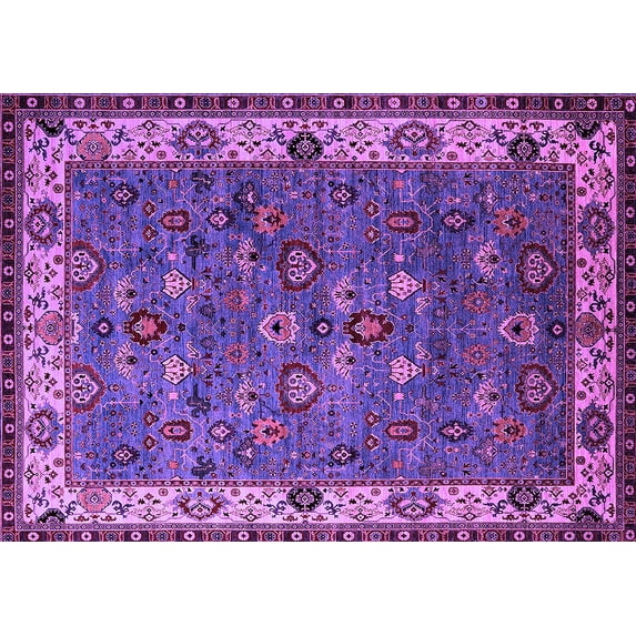 Ahgly Company Indoor Rectangle Oriental Purple Industrial Area Rugs, 2' x 3'