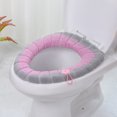 thumbnail image 4 of Asiento de inodoro portátil universal - Cojín de asiento de inodoro suave de 5 piezas para baño, grueso, estirable, lavable, fácil de instalar y limpiar, crema, rosa, verde, azul JAMW Sencillez, 4 of 5