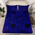 thumbnail image 2 of Feelyou Women Love Heart Queen Sheet Sets, Dreamy Blue Cartoon Flat Sheet, Modern Fashion Style Queen Fitted Sheet, Lightweight Room Decor, 4-Piece, 2 of 7