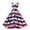Red, variant on 4th of July Dress Women American Flag 250th Patriotic High Waist Sleeveless Midi Dress with Metallic Silver Accents and Spaghetti Straps Sky Blue M