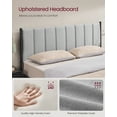 thumbnail image 2 of Queen Size Upholstered Bed Frame with Footboard, 1100 lb Capacity, Steel Slats, No Box Spring, Easy Assembly, Modern Minimalist, Dove Gray, 2 of 6