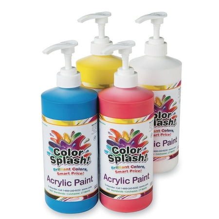 UPC: 0840614116335 | S&S Worldwide Color Splash! Acrylic Paint  4 Vivid Colors  32-oz Bottles w/Dispensing Pumps  Great for Arts & Crafts  Wood  Paper Mache  Bisque  Metal  Canvas  For Kids & Adults  Non-Toxic  Set of 4