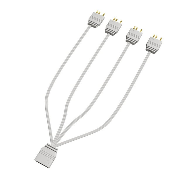 Adaptador divisor ARGB de 5 V y 3 pines para chasis, conector de memoria, cable de alimentación de interfaz para 1 a 4
