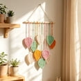 thumbnail image 5 of Boho Handwoven Leaf Macrame Wall Hanging, 15.8×26.8in Tapestry for Bedroom Living Room, 5 of 7