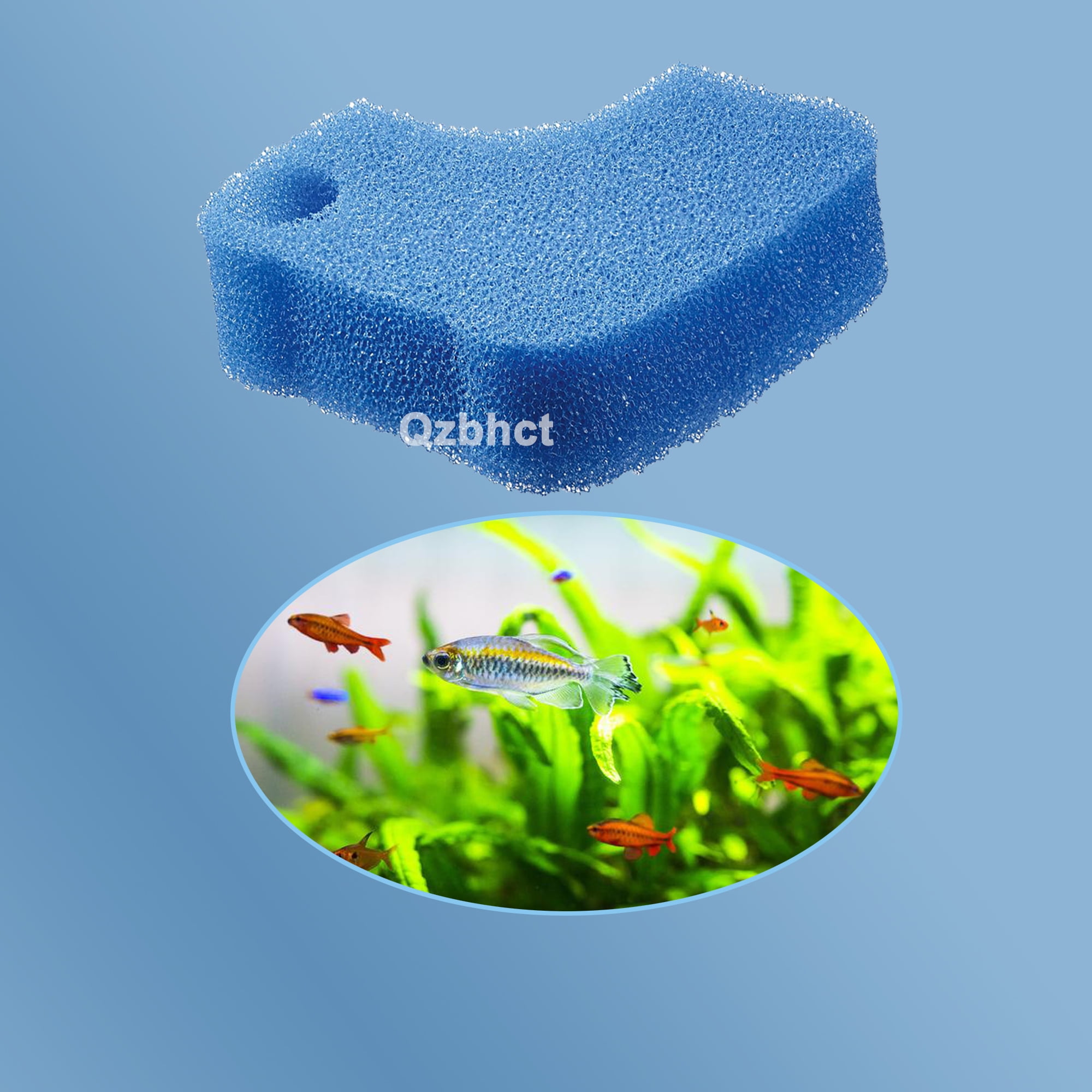 Qzbhct 3 Pcs 20Ppi Blue Aquarium Sponge Foam Filter Pads Compatible with Bio Master 250/350/600 Filtration Systems