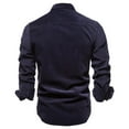 thumbnail image 4 of IROINNID Savings Long Sleeve Shirts for Men Comfy Cotton Corduroy Turndown Top Blouse Shirt,Navy, 4 of 9