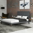 thumbnail image 3 of Hillsdale Furniture Muellen Upholstered Platform Full Bed with 2 Dual USB Ports, Graphite Gray Vinyl, 3 of 5