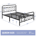 thumbnail image 6 of Renwick Vintage Metal Platform Queen Bed, All Ages, Black, 6 of 9