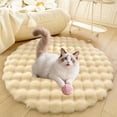 thumbnail image 4 of Lanola Deluxe Plush Dog Crate Beds, Washable Soft Shaggy Round Cat Sleeping Mat Pad, Kitten Supplies for Indoor Pets, Anti-Slip Area Rugs for Living Room Bedroom(Gray,15in), 4 of 7