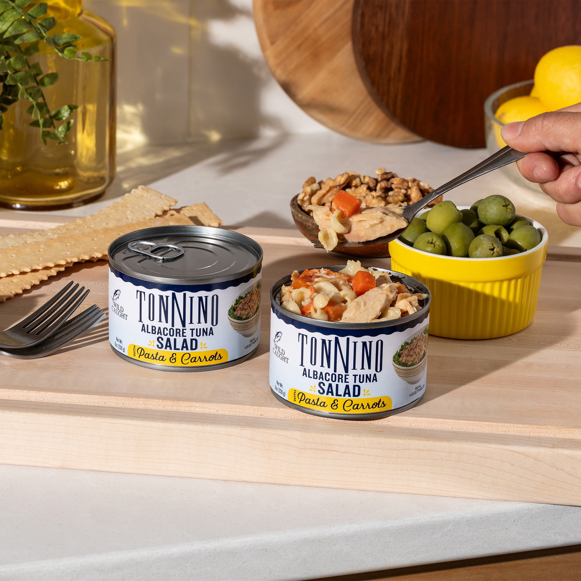 Tonnino Premium Albacore Tuna Salad with Pasta and Carrots, 8oz, Wild Caught, Ready To Eat, Low Mercury