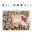 thumbnail image 5 of 6x4FT Christmas Backdrop Christmas Photography Backdrop White Brick Fireplace Christmas Tree Background Holiday Family Portrait Photo Wall, 5 of 6