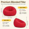 thumbnail image 6 of ROFIEJOX 31.5" Soft Fluffy Bean Bag Chair for Kids, Chenille Puffy Floor Lounge Seat for Bedroom, Playroom, Reading and Gaming, Red, 6 of 8