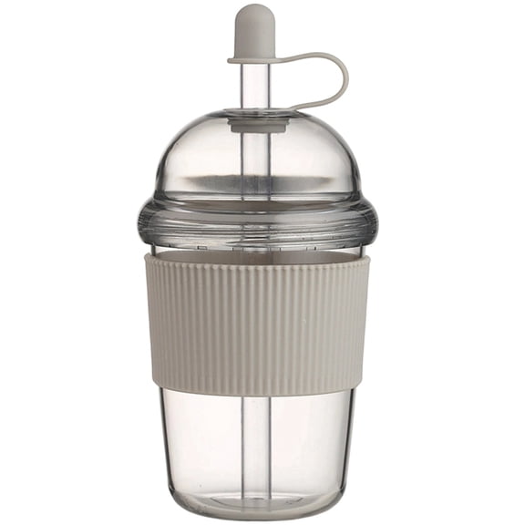 1Pcs 430MLTransparent Coffee Mug with Lid and Straw Pearl Milk Tea Juice Plastic Cup for Home Bar Drinkware