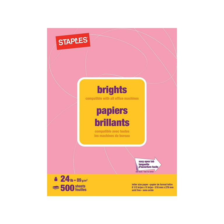 Staples Brights Coloured Copy Paper - Letter - 8-1/2 x 11