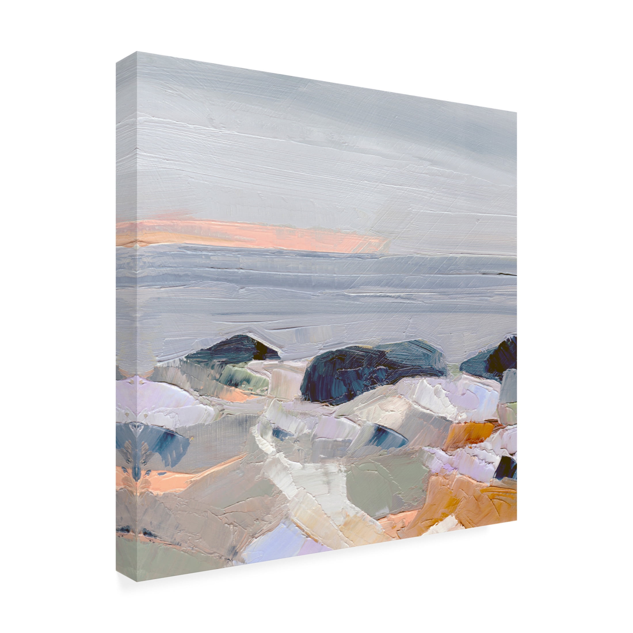 Canvas Wall Art - Toby Gordon 'Winter Rocks' Wall Art for Living Room, Bedroom, or Office Décor by Trademark Fine Art - 14 x 14 Inches