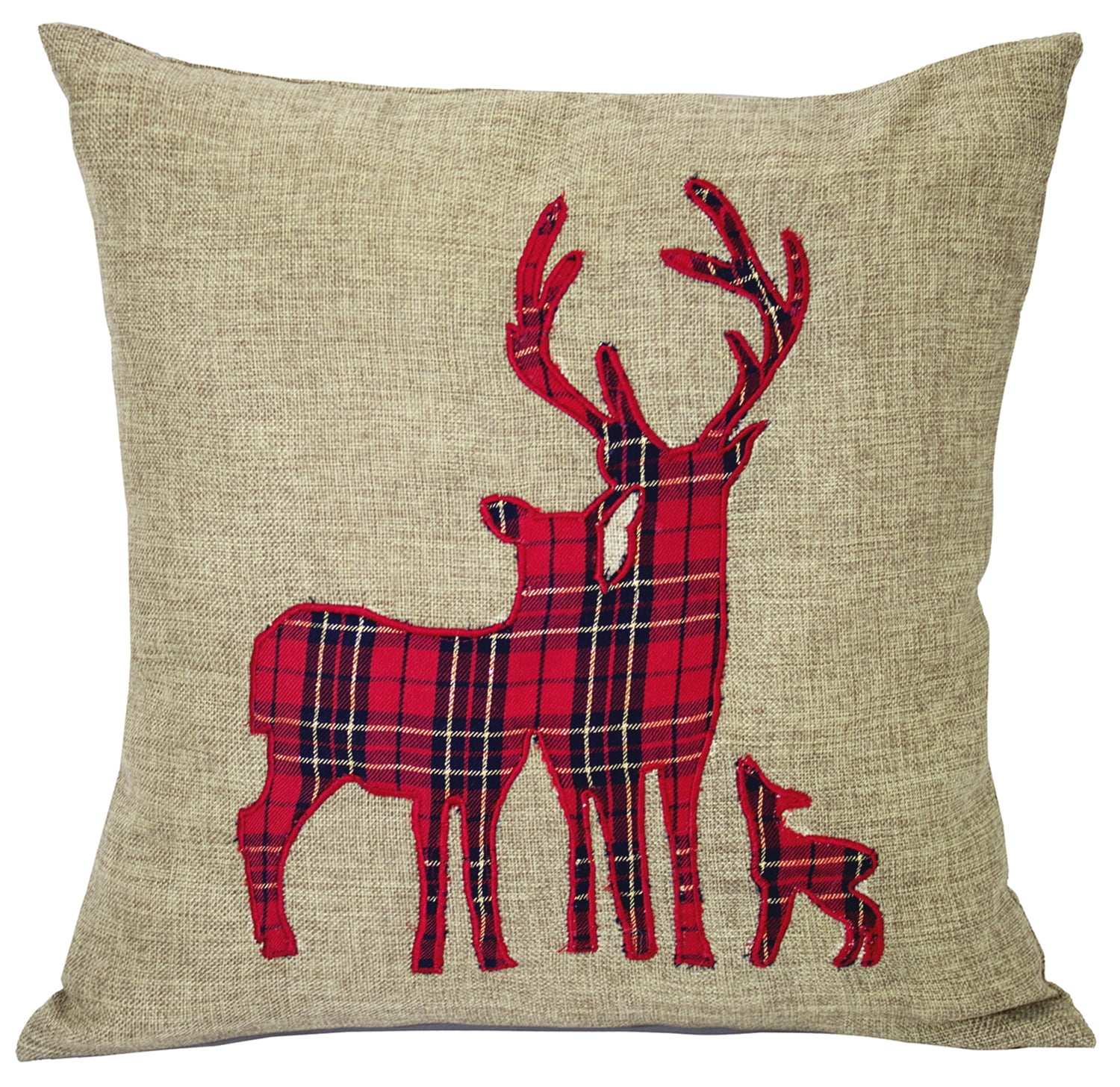 plaid deer pillow