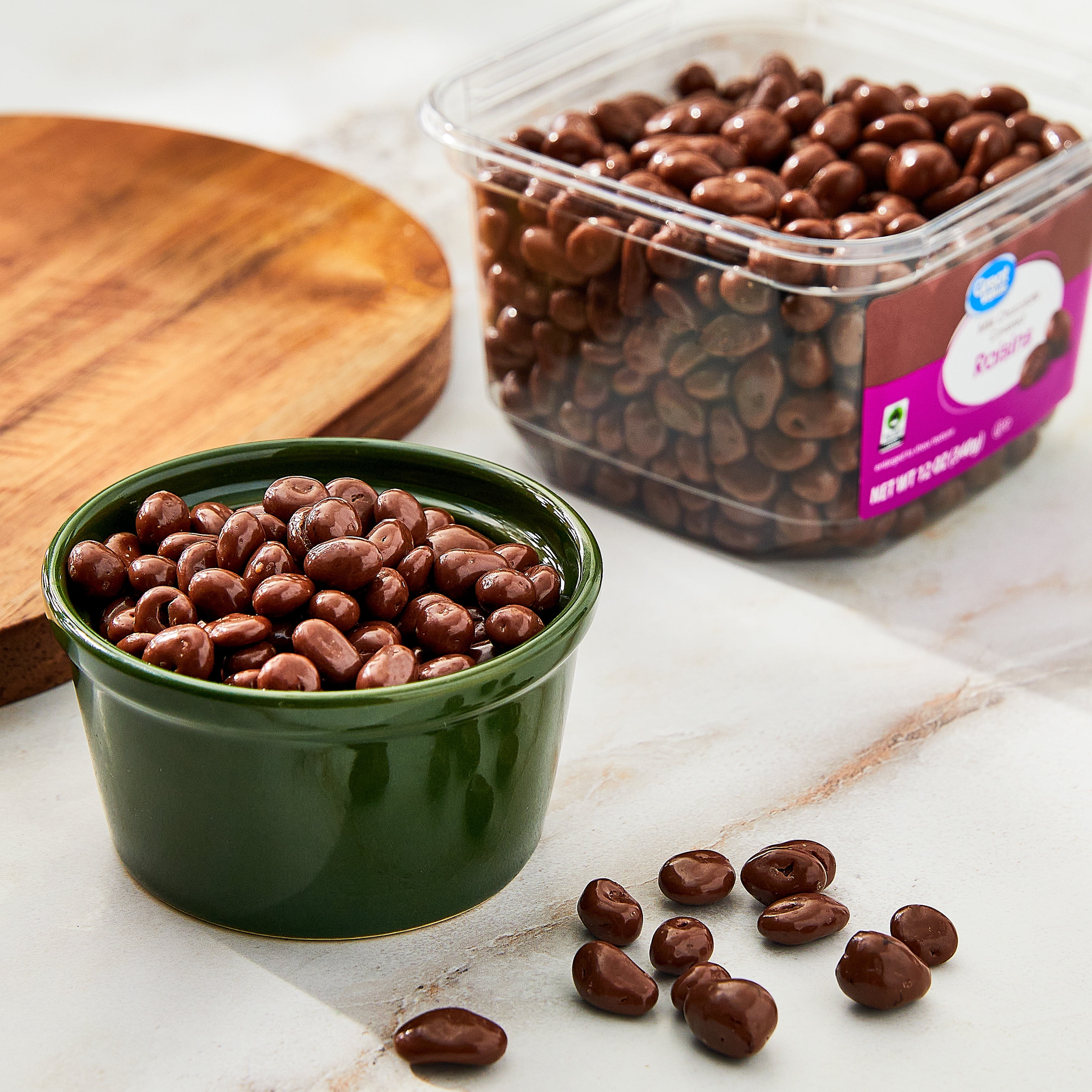 (3 pack) Great Value Milk Chocolate Raisin Tub, 12 oz