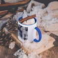 thumbnail image 5 of 3dRose, Figure Skater Silhouette Skating on a frozen pond in a beautiful winter snow scene, 11oz Two-Tone Blue Mug, 5 of 7