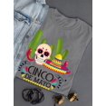 thumbnail image 3 of Cinco De Mayo Skull W Chilis Shaped T-Shirt Women -Image by Shutterstock, Female 3X-Large, 3 of 4