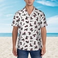 thumbnail image 2 of Vsdgher Poodle Dog Print Men's Hawaiian Shirts Button Down Tropical Holiday Beach Shirts Vacation Clothes,Medium, 2 of 7