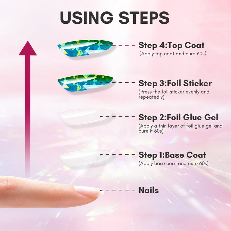 Makartt 15ml Nail Foil Glue Gel for Foil Stickers Nail Transfer Tips Manicure Nail Art, Clear