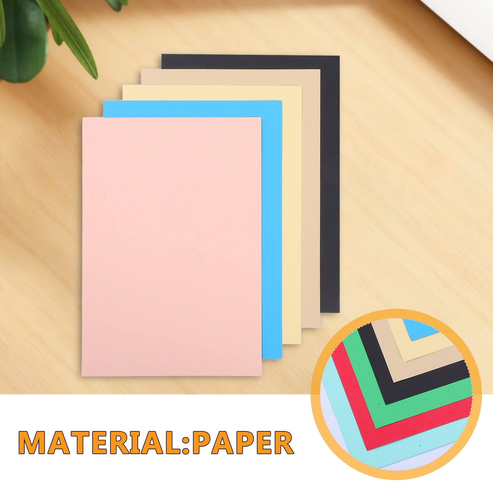 Masteelf 100pcs A4 Binding Covers Colorful Crafting Papers Art Supplies For Adults And Students Report Covers Paper Binding Materials Card Paper For Card Making