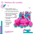 thumbnail image 2 of Patines Ajustables para Niños Xtreme Life JJPRPL190000 con Protección y Frenos Luz LED Rosa Talla 33, 2 of 2