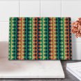 thumbnail image 2 of Geometric Circle Cutting Board, Pop Art Style Vertical Striped Half-Pattern Ring Forms Retro Poster Print, Decorative Tempered Glass Cutting and Serving Board, Small Size, Orange Teal, by Ambesonne, 2 of 5