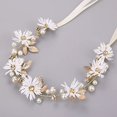 thumbnail image 2 of Diadema nupcial con perlas artificiales y flores para dama de honor - Accesorio para el cabello para niñas y mujeres ER, 2 of 5