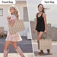 thumbnail image 6 of Large Capacity Tote Bag,Beige Brown and Red Checkered Pattern Handbag Fashion Luxury Tote Bag,15.7"x13"x 5.1" Inches,Laptop Compatible, 6 of 6