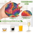 thumbnail image 7 of 6 Pcs Drink Coasters with Holder 3.94in Woven Coasters for Drinks Colorful Tie-dye with Swirling Coaster Set for Protection Table, 7 of 7