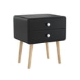 thumbnail image 3 of hirigin Double Drawers Night Table, Wooden Bedsides Storage Side Cabinet, 3 of 9
