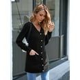 thumbnail image 6 of Chiclily Women's Long Sleeve Cardigan Sweater Lightweight Button Down Knit Coat for Fall with Pockets, Black L, 6 of 7