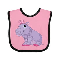 Inktastic Cute Purple Hippo Girls Baby Bib