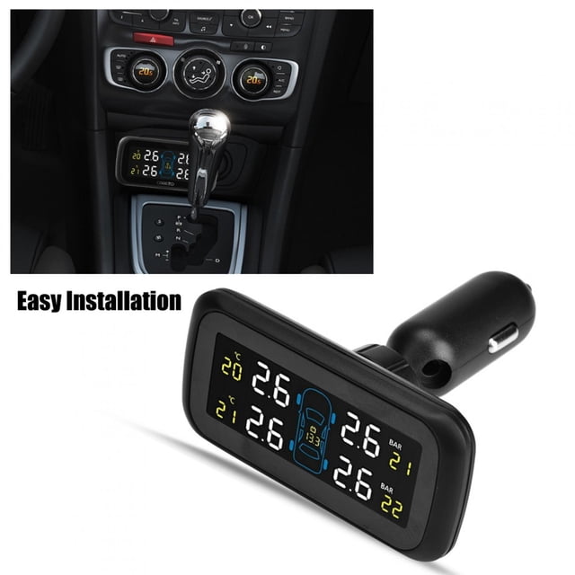 Tyre Pressure Monitoring System Car TPMS LCD Lighter USB 4 Internal Sensor For Universal