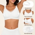 thumbnail image 4 of QYLUX Womens Wireless Bras V Mesh Comfortable Bralette Supportive Tshirt Bra No Underwire Seamless Push Up Everyday Bras,White,2XL, 4 of 7