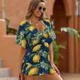 thumbnail image 3 of Navy Lemon Grove Print Cover Ups Dresses Women Summer Dress Vintage, 3 of 6
