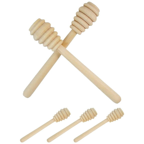 Raindrops 5Pcs Wood Honey Dippers for Viscous Substance Handling in Kitchen